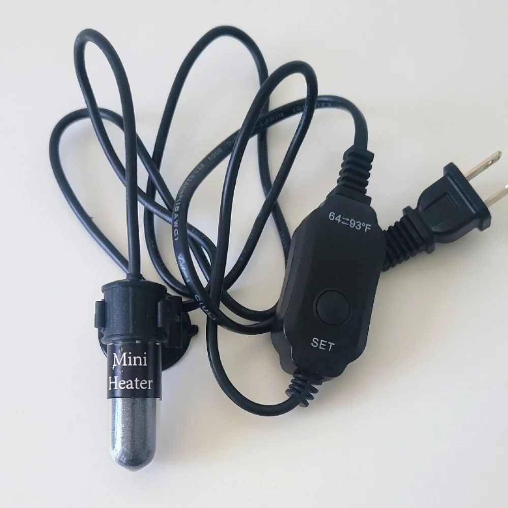 Black 10W Betta Heater with Temperature Control Small Aquarium Heater